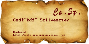 Csákó Szilveszter névjegykártya