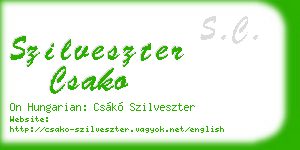 szilveszter csako business card